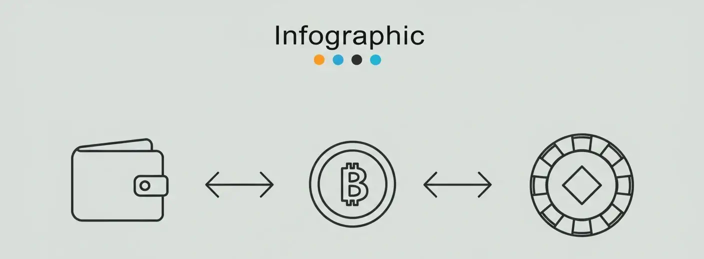 Infographic showing steps to start crypto gambling